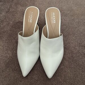 beautiful designer shoes by Alfani in white and green color